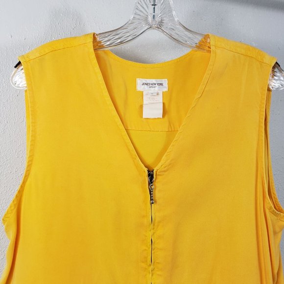 Jones New York Sport Women's Butterfly Yellow Full Zip Pockets Coat Jacket Vest - Picture 2 of 12